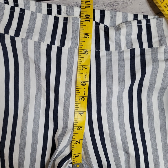 Avenue Montaigne Women's Leo Pant Blue & White Striped Cropped Flare Siz… - Picture 7 of 11